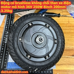 Động cơ brushless không chổi than xe điện motor xe mô hình 36V 250W 8inch 200mm 3.25kg kde6296