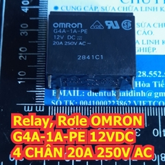 Relay Rơle điều hòa không khí OMRON G4A-1A-PE 12VDC 4 CHÂN 20A 250V AC kde6394 kde6394