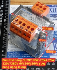 Biến áp cách ly Biến thế hàng CHINT NDK-25VA 25W 220V/380V 6V/12V/24V/36V hàng nặng 0.9kg kde6413