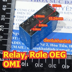 Relay Rơle chữ nhật 8 chân 5A 250V OEG OMI-SS-212L 12VDC OMI-SS-224L 24VDC hàng tháo máy đẹp kde6437