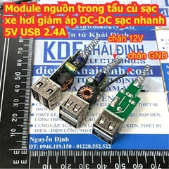 Module nguồn trong tẩu củ sạc xe hơi giảm áp DC-DC sạc nhanh 5V USB 2.4A kde6727