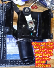 Động cơ giảm tốc gạt nước xe ô tô 12V 40W 32V/P phụ kiện, giá đỡ 1500gam kde6778