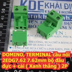 DOMINO, TERMINAL cầu nối 2EDG7.62 7.62mm bộ đầu đực + cái ( Xanh thẳng ) 2P / 3P kde6832