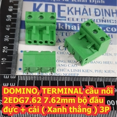 DOMINO, TERMINAL cầu nối 2EDG7.62 7.62mm bộ đầu đực + cái ( Xanh thẳng ) 2P / 3P kde6832