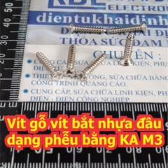 Vít gỗ vít bắt nhựa đầu dạng phễu bằng 4 chấu inox inoc KA M3 GB846 ST dài 8mm ~ 30mm kde6834