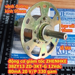 động cơ giảm tốc ZHENHKE 38ZY13 ZD-3KT-G 12Vdc 80mA 20 V/P 330 gam kde6948