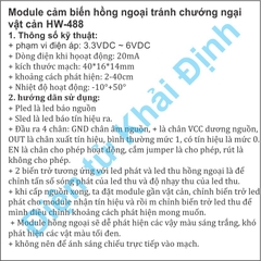 Module cảm biến hồng ngoại tránh chướng ngại vật cản HW-488 kde7117