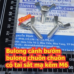 Bulong bu lông vặn tay tai sắt cánh bướm chuồn chuồn mạ kẽm M4 M5 M6 M8 dài 10~40mm kde7140