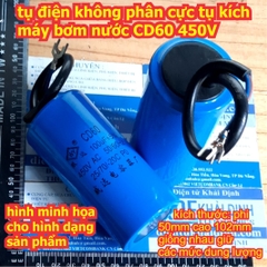 tụ điện không phân cực tụ kích máy bơm nước CD60 450V các loại 100uF ~ 500uF kde7255