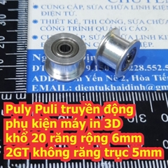 Puly Puli truyền động phụ kiện máy in 3D khổ 16 răng rộng 6mm 2GT không răng trục 3mm kde7302