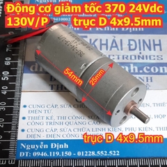 Động cơ giảm tốc 370 24Vdc 130V/P trục D 4x9.5mm kde7337