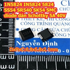 1N5824 IN5824 5824 SS54 SR540 SK54 DO-27 / SMA SMB SMC diode cắm / dán Schottky 5A 40V kde7473