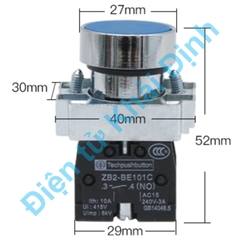 Nút nhấn tủ điện RESET, ấn nhả XB2-BA31 1 thường mở phi 22mm màu xanh lá kde7488