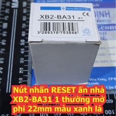 Nút nhấn tủ điện RESET, ấn nhả XB2-BA31 1 thường mở phi 22mm màu xanh lá kde7488