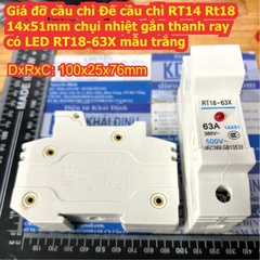 Giá đỡ Đế cầu chì RT14 RT18 10x38mm 14x51mm gắn thanh ray có LED RT18-32X RT18-63X mẫu trắng / xám kde7494