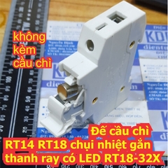 Giá đỡ Đế cầu chì RT14 RT18 10x38mm 14x51mm gắn thanh ray có LED RT18-32X RT18-63X mẫu trắng / xám kde7494