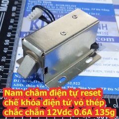 Nam châm điện chốt điện tự reset chế khóa cửa điện tử vỏ thép chắc chắn 150g 12Vdc 1.1A / 6V 1.3A kde7499