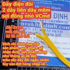 Dây điện đôi 2 dây liền dây mềm sợi đồng nhỏ VCmd  2x1.0mm2 kde7555