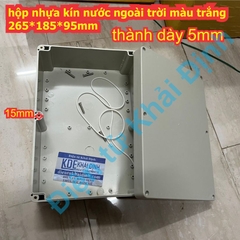 Hộp nhựa mạch điện ngoài trời box thùng nhựa màu trắng 265*185*95mm kde7576