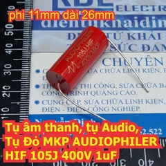 Tụ âm thanh, tụ Audio, Tụ Đỏ MKP AUDIOPHILER HIF 105J 400V 1uF kde7645