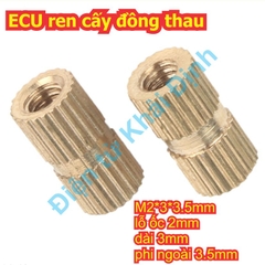 ECU ỐC ren cấy đồng thau cấy vào nhựa, gỗ… M2 ~ M6 kde7666