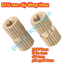 ECU ỐC ren cấy đồng thau cấy vào nhựa, gỗ… M2 ~ M6 kde7666