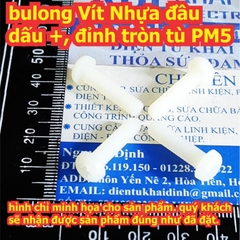 bulong bu lông Vít Nhựa đầu dấu +, đỉnh tròn tù PM5 M5 dài 10mm ~ 50mm kde7718