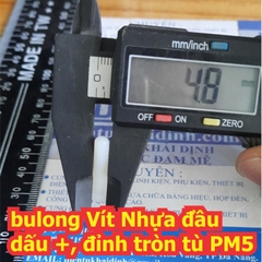 bulong bu lông Vít Nhựa đầu dấu +, đỉnh tròn tù PM5 M5 dài 10mm ~ 50mm kde7718