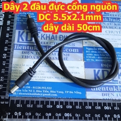 Dây 2 đầu đực cổng nguồn DC tròn 5.5x2.1mm dây dài 0.3m 0.6m 1m 1.5m 2m kde7731