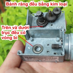 Động cơ giảm tốc dạng vuông góc 555 12-24V 45-90V/P trục D 8mm 430g kde7741