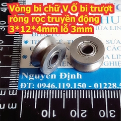 Vòng bi chữ V Ổ bi trượt ròng rọc truyền động 3*12*4mm lỗ 3mm kde7808