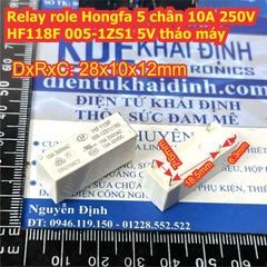 Relay role Hongfa 5 chân 10A 250V HF118F 005-1ZS1 5V tháo máy kde7827