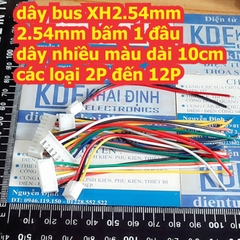 dây bus XH2.54mm XH2.54 2.54mm bấm 1 đầu dây nhiều màu dài 10cm 2P ~ 12P kde7829