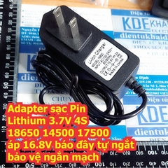 Cục Adapter sạc Pin Lithium 3.7V 4S 18650 14500 17500 áp 16.8V báo đầy tự ngắt bảo vệ ngắn mạch kde7877