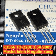 K3566 TO-220F 2.5A 900V Mosfet kênh N nguồn xung kde7880