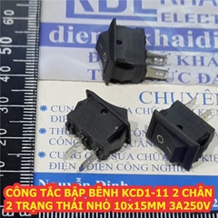 CÔNG TẮC BẬP BÊNH KCD1-11 2 CHÂN 2 TRẠNG THÁI NHỎ 10x15MM 3A250V ĐEN kde7911