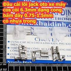 Đầu cái lõi header jack oto xe máy cos còi 6.3mm dạng cong bấm dây 0.75-1.5mm vỏ nhựa trong kde7920