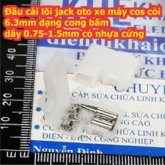 Đầu cái lõi header jack oto xe máy cos còi 6.3mm dạng cong bấm dây 0.75-1.5mm cỏ nhựa cứng kde7921