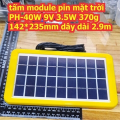 tấm module pin mặt trời PH-40W 9V 3.5W 370g 142*235mm dây dài 2.9m kde7947