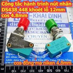 Công tắc hành trình nút nhấn DS438 448 khoét lỗ 12mm cos 4.8mm 5A 250Vac màu đỏ / xanh lá kde7953