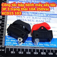 Công tắc bập bênh máy sấy tóc 3P 3 trạng thái 10A 250Vac KCD15 103 màu đỏ / xanh lá kde7955