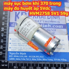 máy sục bơm khí 370 trong máy đo huyết áp 5Vdc HVM2758 5V1 59g kde7974