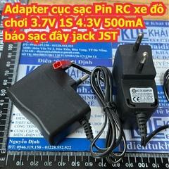 Adapter cục sạc Pin RC xe đồ chơi 3.7V 1S 4.3V 500mA / 850mA báo sạc đầy jack JST / jack SM kde7977