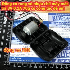 Động cơ rung vỏ nhựa chế máy mát xa 3V 0.1A / 0.4A 70g có công tắc đế pin kde7983