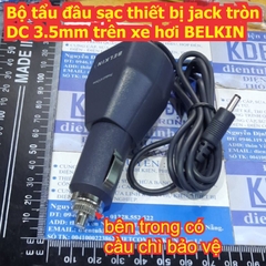 Bộ tẩu đầu sạc thiết bị jack tròn DC 3.5mm trên xe hơi BELKIN kde8043