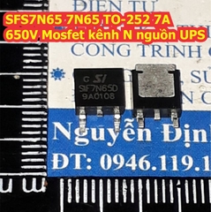 SFS7N65 7N65 TO-252 7A 650V Mosfet kênh N nguồn UPS kde8050