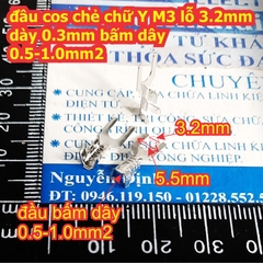 cos chẻ chữ Y loại trần M3 M4 M5 lỗ 3.2mm ~ 5.2mm dày 0.3mm~0.5mm bấm dây 0.5-1.5mm2 kde8082
