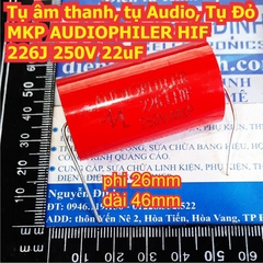 Tụ âm thanh, tụ Audio, Tụ Đỏ MKP AUDIOPHILER HIF 226J 250V 22uF kde8118