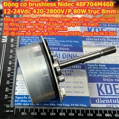 Động cơ không chổi than brushless Nidec 48F704M460 12-24Vdc 420-2800V/P 80W trục 8mm gai xoắn chế quạt kde8123