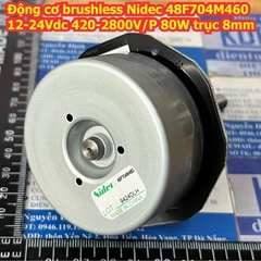 Động cơ không chổi than brushless Nidec 48F704M460 12-24Vdc 420-2800V/P 80W trục 8mm gai xoắn chế quạt kde8123